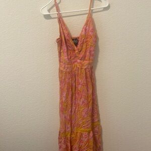 Pink and yellow maxi dress